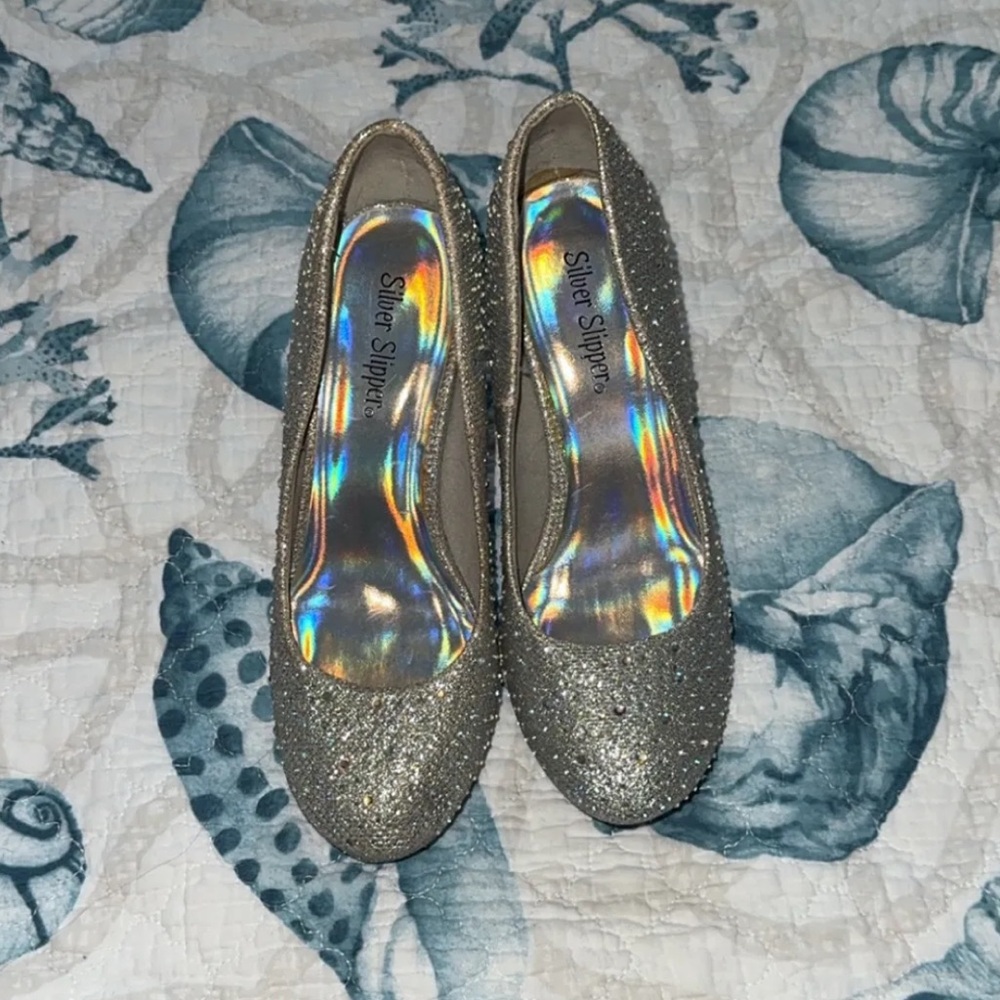Silver Slipper Heels
